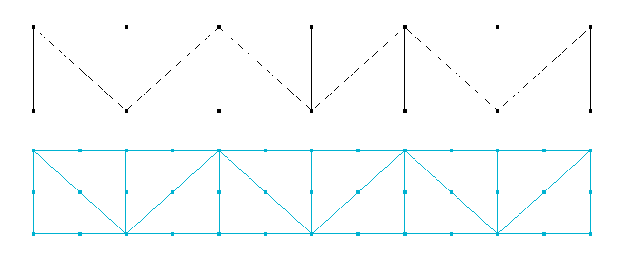 Black - Input Geometry, Blue - FEM-Design Model